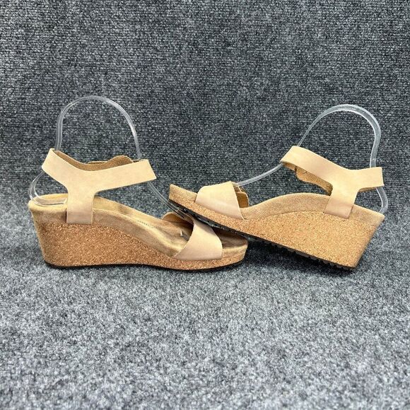 Papillio by Birkenstock Soley Wedge Sandals Women's 6.5N Tan Leather Buckle - Picture 7 of 13